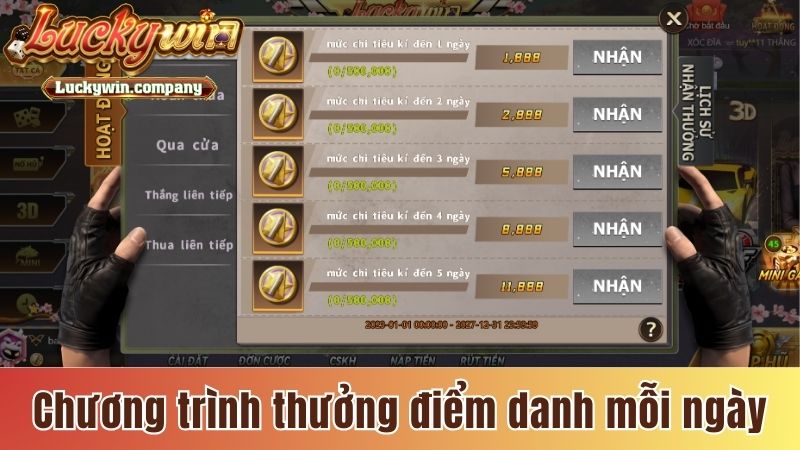 Thưởng tới 11.888 khi điểm danh mỗi ngày
