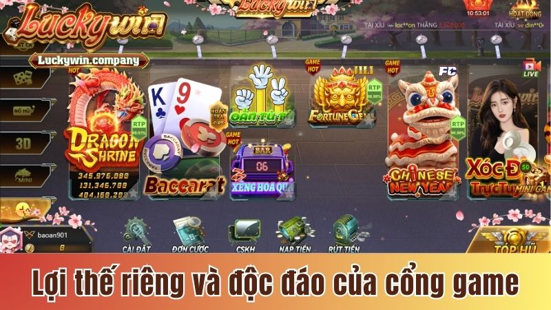 Lợi thế riêng và độc đáo của cổng game Luckywin