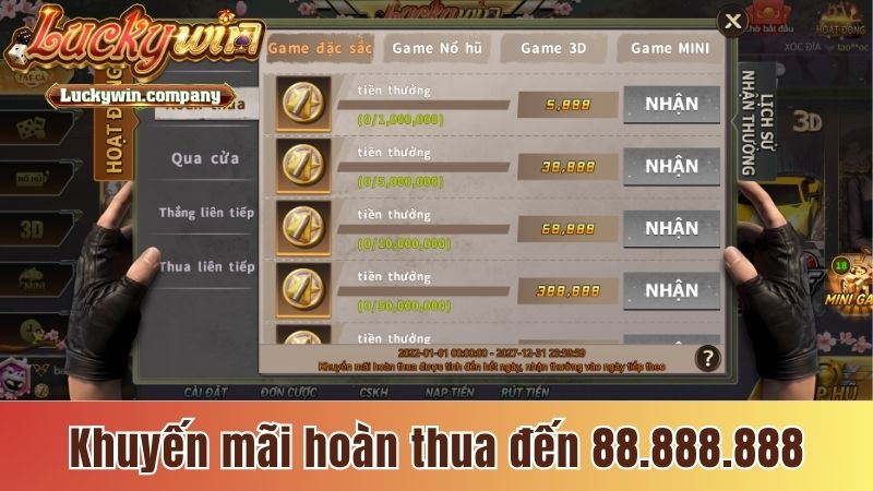 Khuyến mãi hoàn thua đến 88.888.888